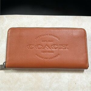 Coach Brown Leather Zip Wallet